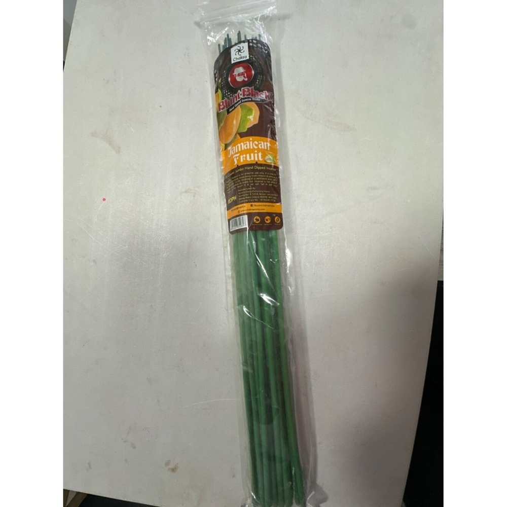 Blunt Black Jamaican Fruit Jumbo Incense Sticks Hand Dipped Green 43cm Pack